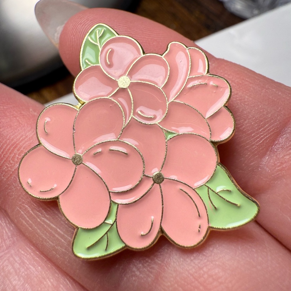 Floral Brooch in Pink and Green